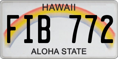 HI license plate FIB772