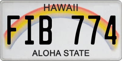 HI license plate FIB774