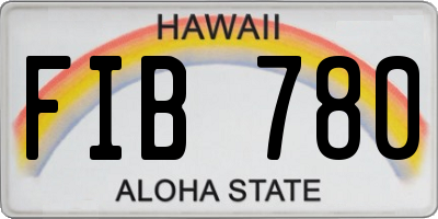 HI license plate FIB780