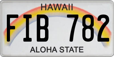 HI license plate FIB782