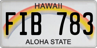 HI license plate FIB783