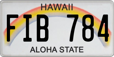 HI license plate FIB784