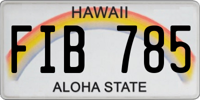 HI license plate FIB785