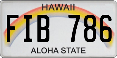 HI license plate FIB786