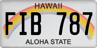 HI license plate FIB787