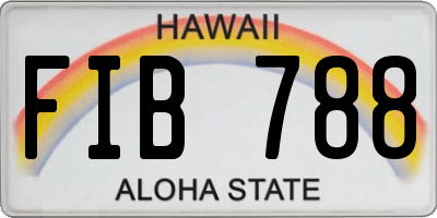 HI license plate FIB788