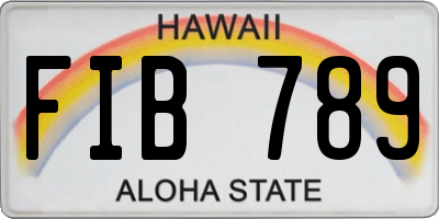 HI license plate FIB789