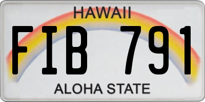 HI license plate FIB791