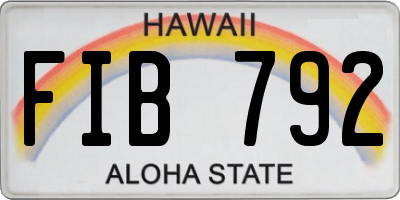HI license plate FIB792