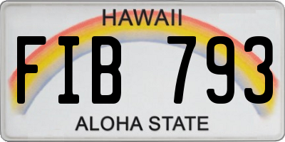 HI license plate FIB793