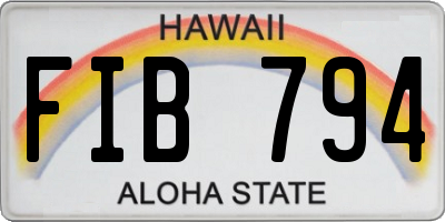 HI license plate FIB794