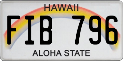 HI license plate FIB796