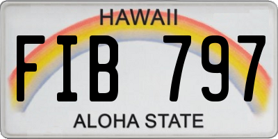 HI license plate FIB797