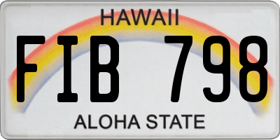 HI license plate FIB798
