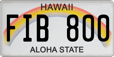 HI license plate FIB800