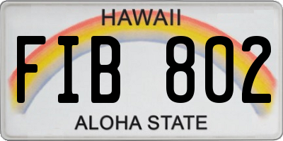 HI license plate FIB802