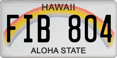 HI license plate FIB804