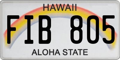 HI license plate FIB805