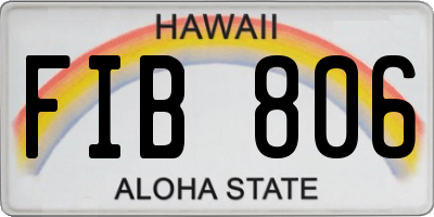 HI license plate FIB806