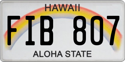 HI license plate FIB807