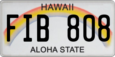 HI license plate FIB808