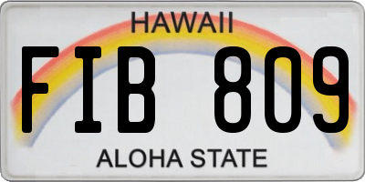 HI license plate FIB809