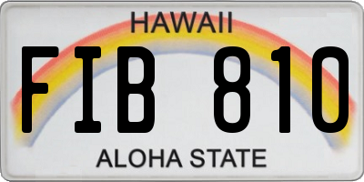 HI license plate FIB810