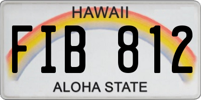 HI license plate FIB812