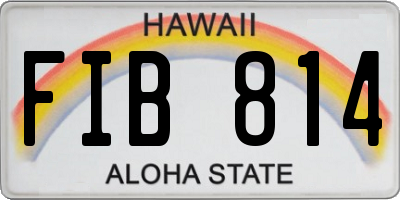 HI license plate FIB814