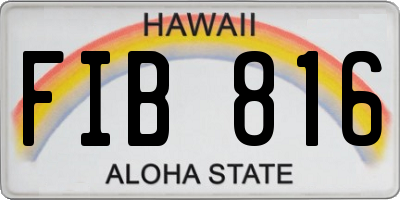 HI license plate FIB816