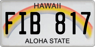 HI license plate FIB817