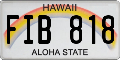 HI license plate FIB818