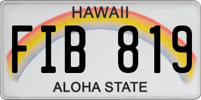 HI license plate FIB819