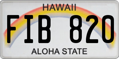 HI license plate FIB820