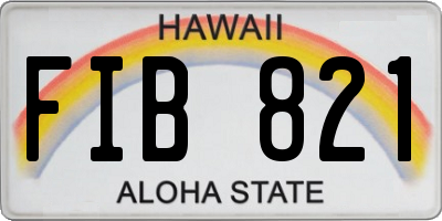 HI license plate FIB821
