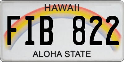 HI license plate FIB822