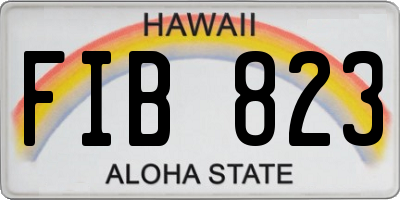 HI license plate FIB823