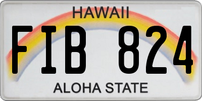HI license plate FIB824