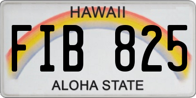 HI license plate FIB825