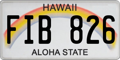 HI license plate FIB826