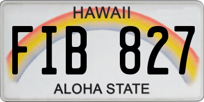 HI license plate FIB827