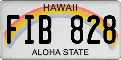 HI license plate FIB828