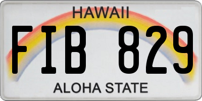 HI license plate FIB829