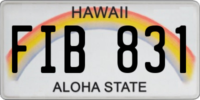 HI license plate FIB831