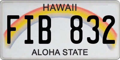 HI license plate FIB832