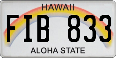 HI license plate FIB833