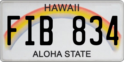 HI license plate FIB834