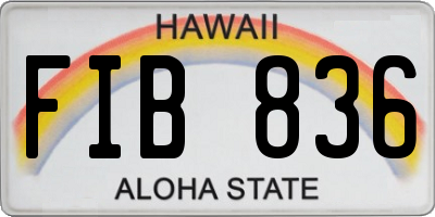 HI license plate FIB836
