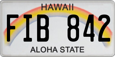HI license plate FIB842