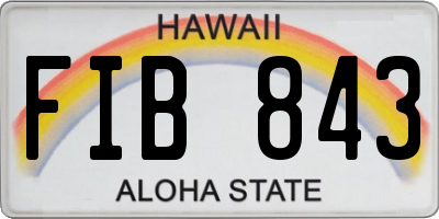 HI license plate FIB843